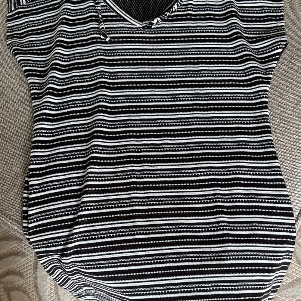 Striped Black and White Women's Top